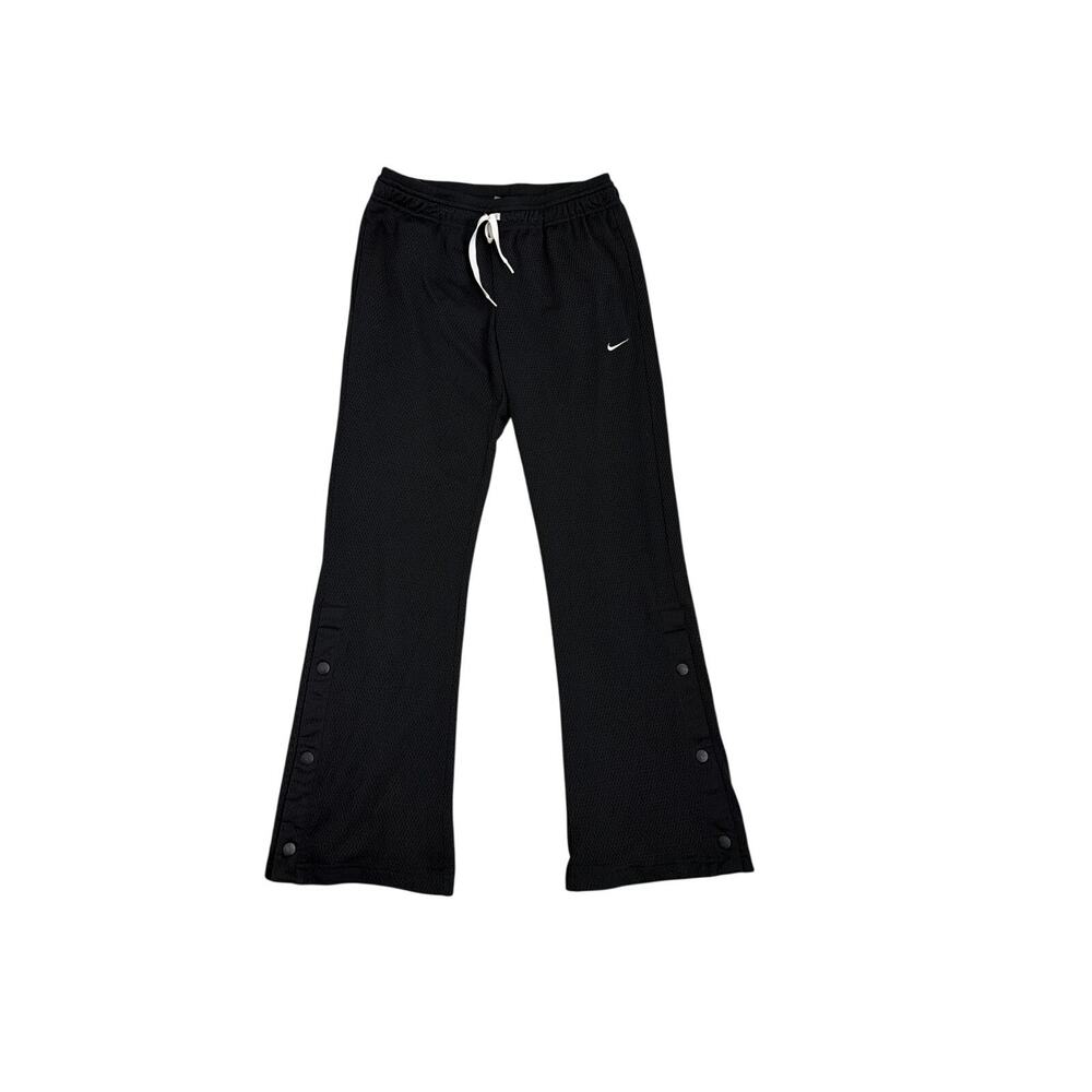 Nike Mesh Athletic Pants Black White Snap Bottom Flare Joggers Youth Large 14